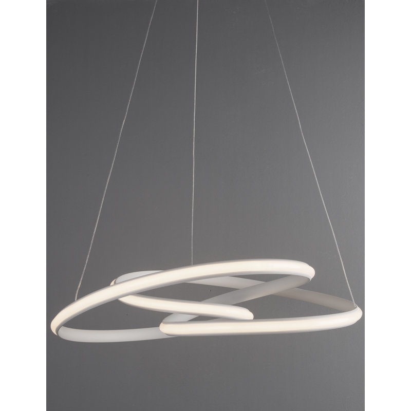 1 - Light LED Geometric Pendant, White