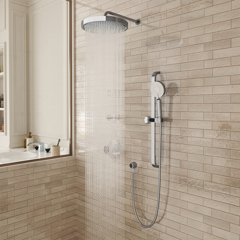Système de douche thermostatique de pomme de douche 12 pouces avec 3 réglages manuels