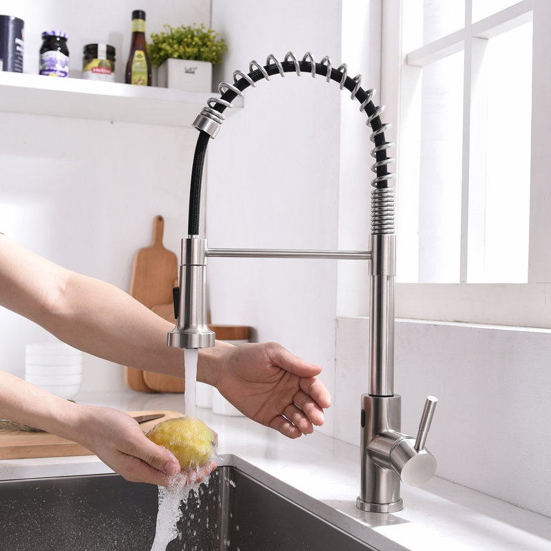 FLG Pull Down Touchless Kitchen Faucet, Brushed Nickel