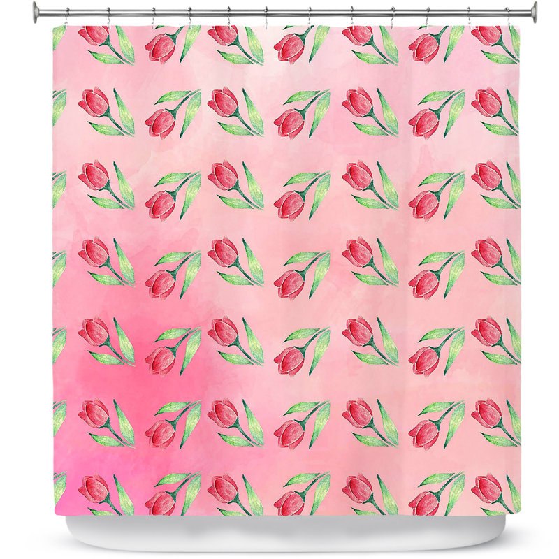 Rideau de douche simple tulipes