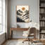 Art mural rétro sur toile de montagnes avec des pins-384814398
