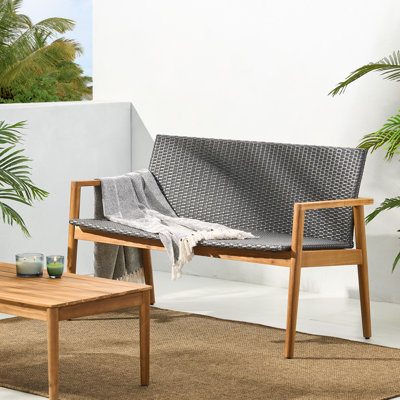 Lumina 51.25'' High-Density Polyethylene (HDPE) Wicker Outdoor Loveseat