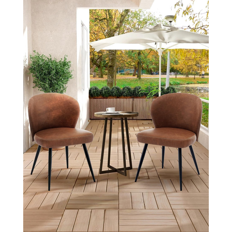 49cm H Metal Side Chair, Brown