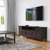 Amherst 72"W Solid Wood TV Stand for TVs up to 80" with Adjustable Shelves