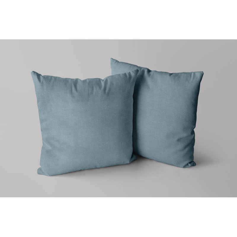 S&G Slubb Square Pillow Cover, Mid Blue, 24" x 24"