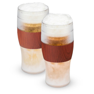 Host FREEZE Beer Glasses, Frozen Beer Mugs, Freezable Pint Glass Set, Insulated Beer Glass to Keep Your Drinks Cold, Double Walled Insulated Glasses, Tumbler for Iced Coffee