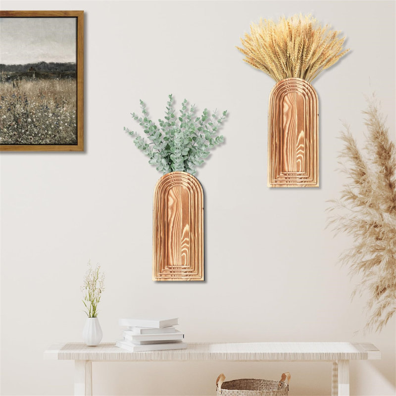 2 Piece No Frame Set on Wood, Gold
