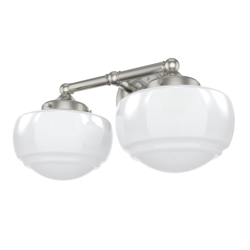 Saddle Creek 2-Light Dimmable Vanity Light, Brushed Nickel