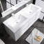 Meuble-lavabo mural double 60 po avec lavabo en résine Cararra