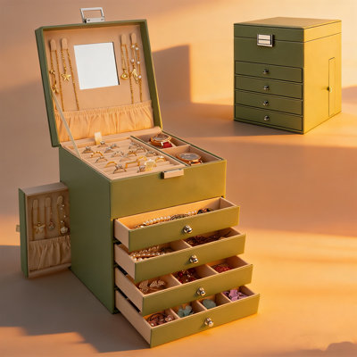 Faux Leather Jewelry Armoire