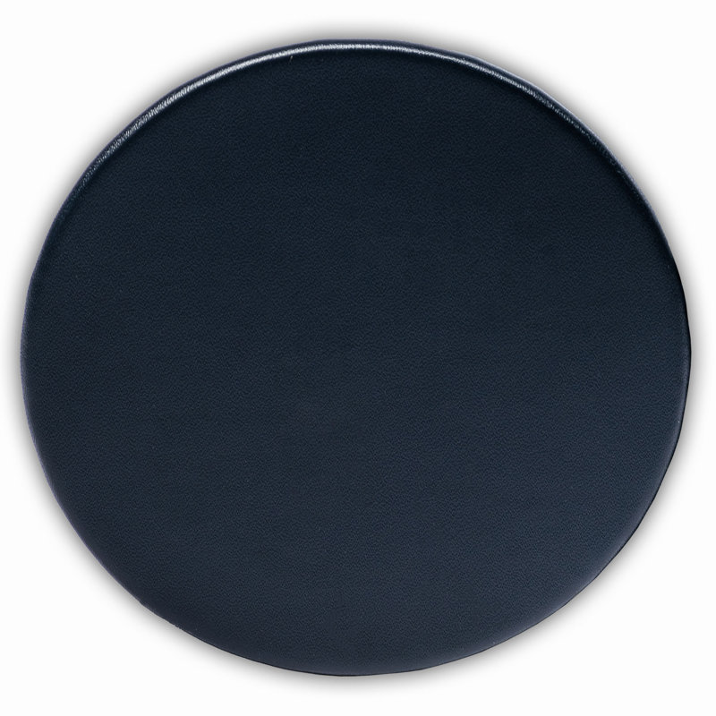 Sous-verre rond en similicuir, Bleu marine, H 0,12 po x l 4 po x P 4 po