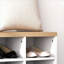 Organisateurs de vestibule | Ensemble de bancs à chaussures 2-en-1 modernes 9 paires | Blanc neige | Rangement pour le couloir et la chambre à coucher du vestibule | Panneau de particules | Hall d'entrée