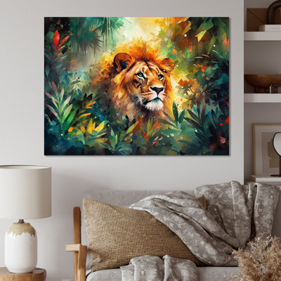 Portrait de lion coloré II - animaux, impression d'art mural