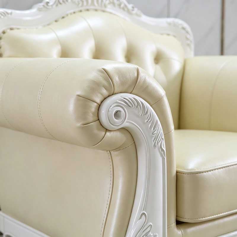 Canapé en cuir de style américain de luxe.