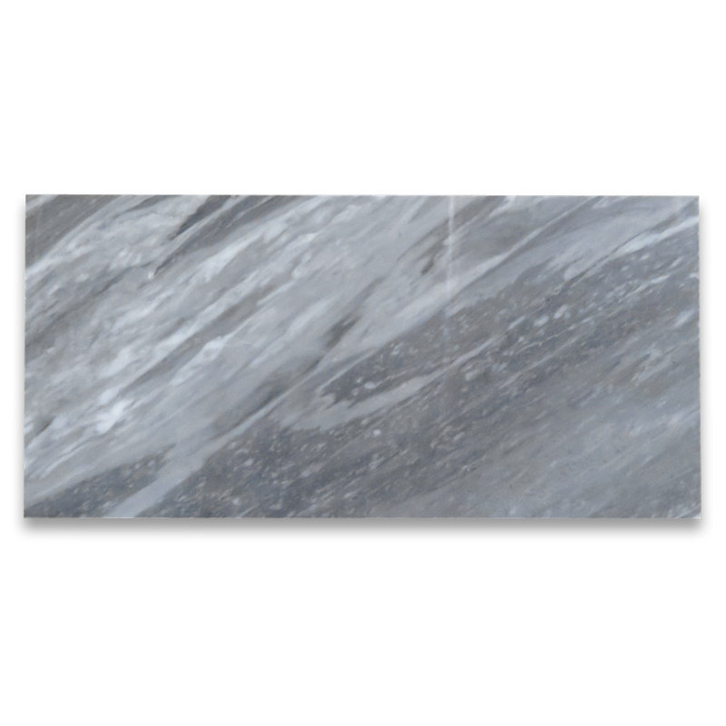 Bardiglio 12" x 24" Marble Grid Mosaic Wall & Floor Tile, Dark Gray
