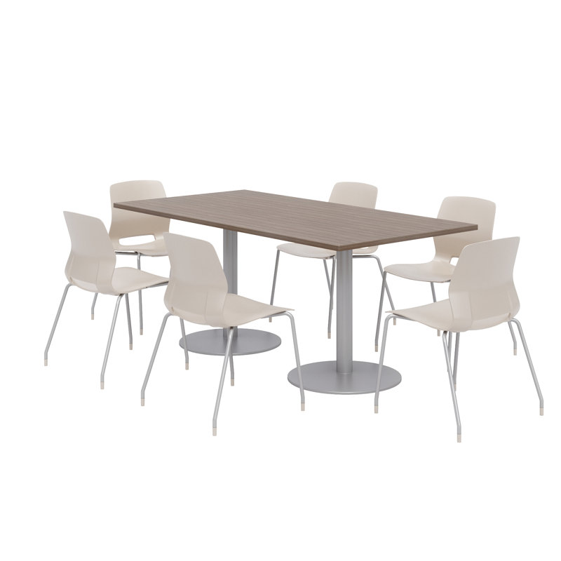 Ensemble de table de salle à manger rectangulaire 72 "et chaise, Teck studio, Noir, noir, noir, noir