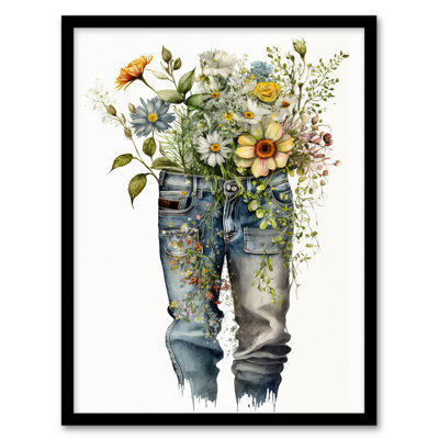 Gardening Is In My Genes Bouquet Cutoff Jeans - Single Picture Frame Print
