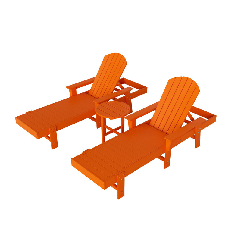 Altura Outdoor Chaise Lounge with Table, Orange