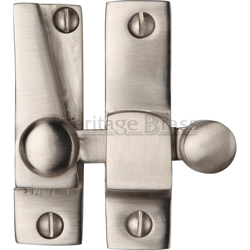 Heritage Brass Sash Window Fastener, Satin Nickel