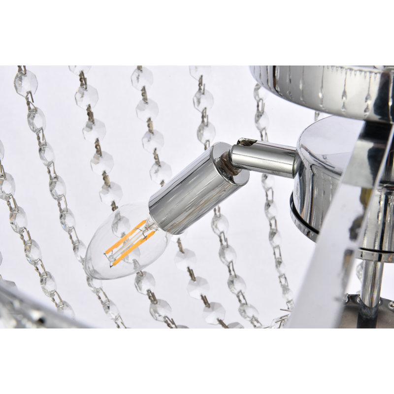 Plafonnier encastré 3 lumières Attahrawi, Chrome chrome, H 9,5 po x l 16 po x P 16 po