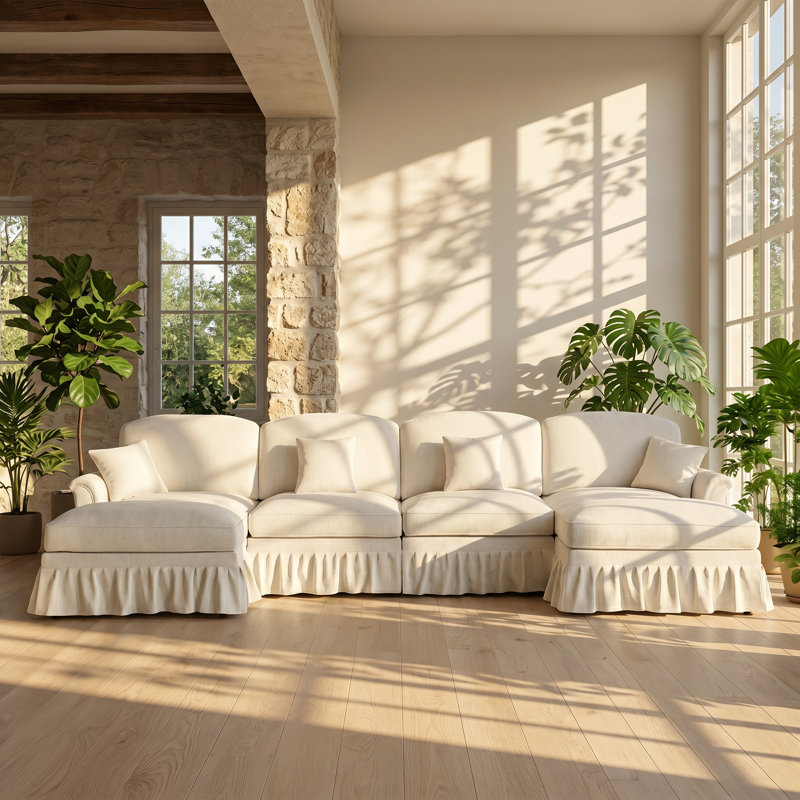 Canapé modulaire en U en chenille l 4,77 po x P 55,1 po x H 36,6 po Aurelia, H 36,6 po x l 137,8 po x P 55,1 po, Symétrique