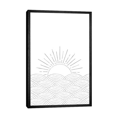 Minimal Sunset on the Sea 1 Piece Wall Art on Canvas