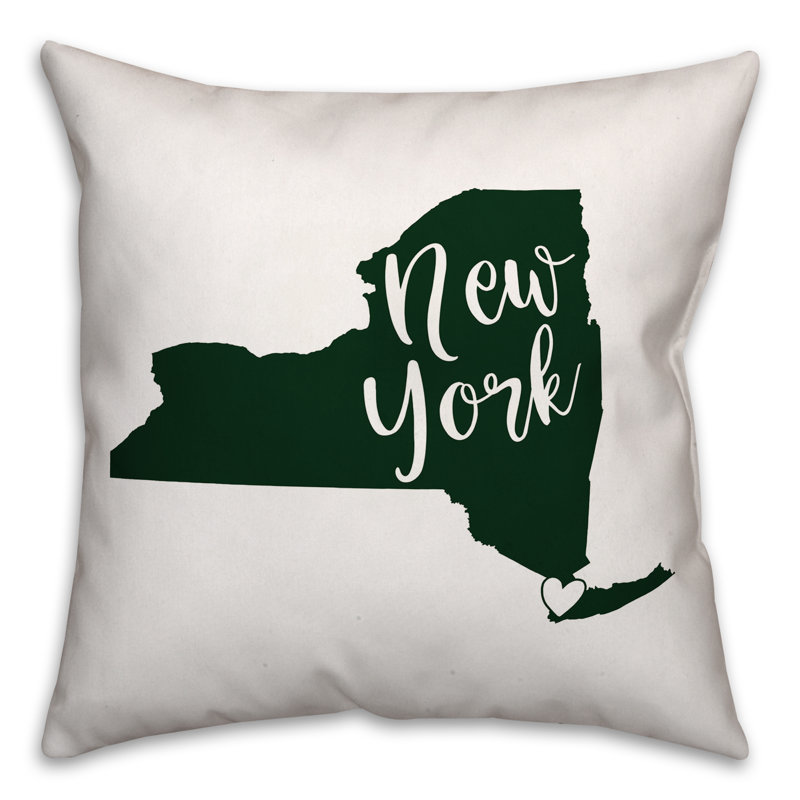 Reversible Throw Pillow, Green/White, 16" x 16"