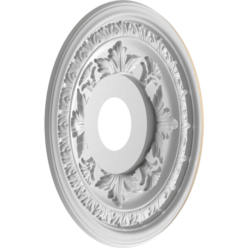 EnduraForm PVC Baltimore Thermoformed Ceiling Medallion, 16"OD x 3 1/2"ID x 1"P (Fits Canopies up to 6 1/2"), UltraCover Satin Smokey Beige