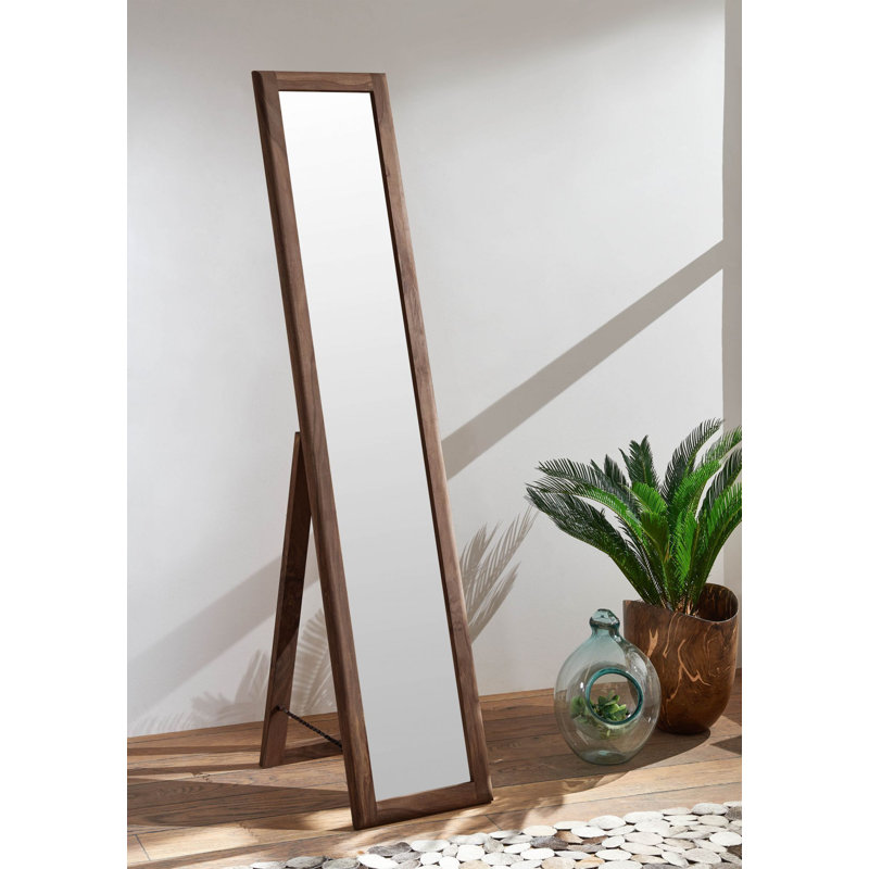 Toronto Wood Floor Mirror, Smoked Cherry