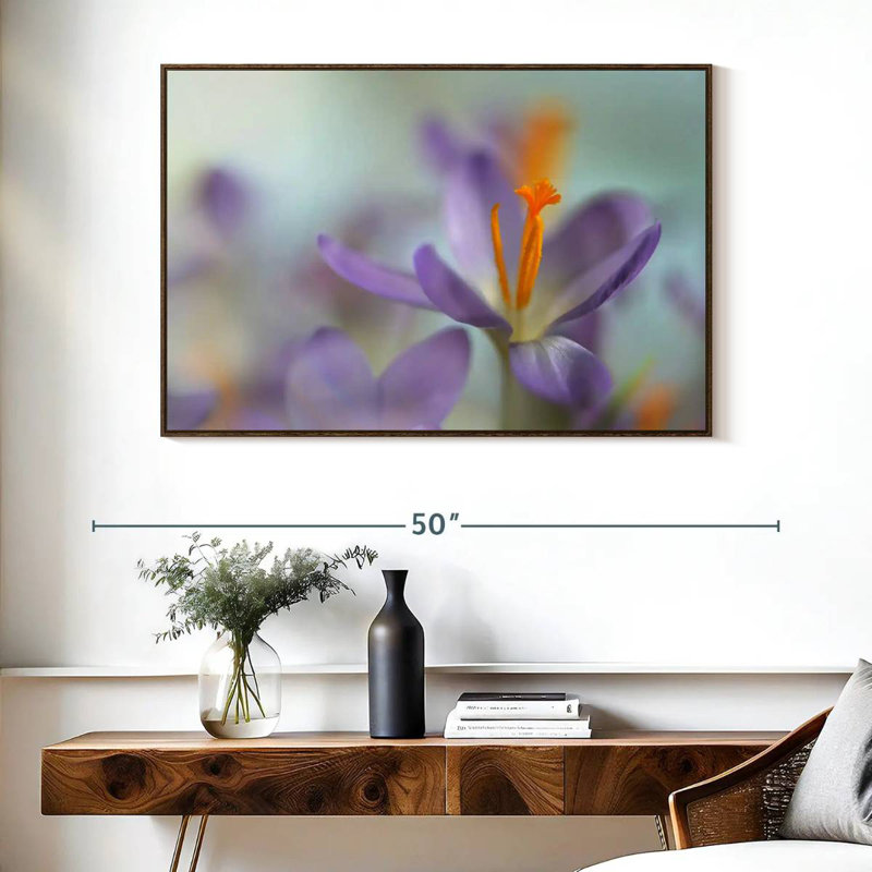 Pastel printanier, Cadre flottant noyer, 40 po x 27 po