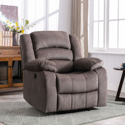 37.1" Wide Modern and Super Soft Overstuffed Power Standard Recliner with Padded Armrest by Latitude Run