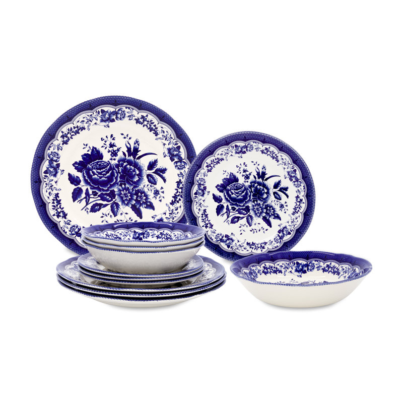 Tudor Piece Porcelain China Dinnerware Set - Service for 4