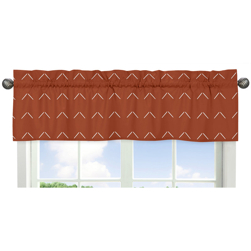 Diamond Tuft Orange and Ivory 54" Window Valance
