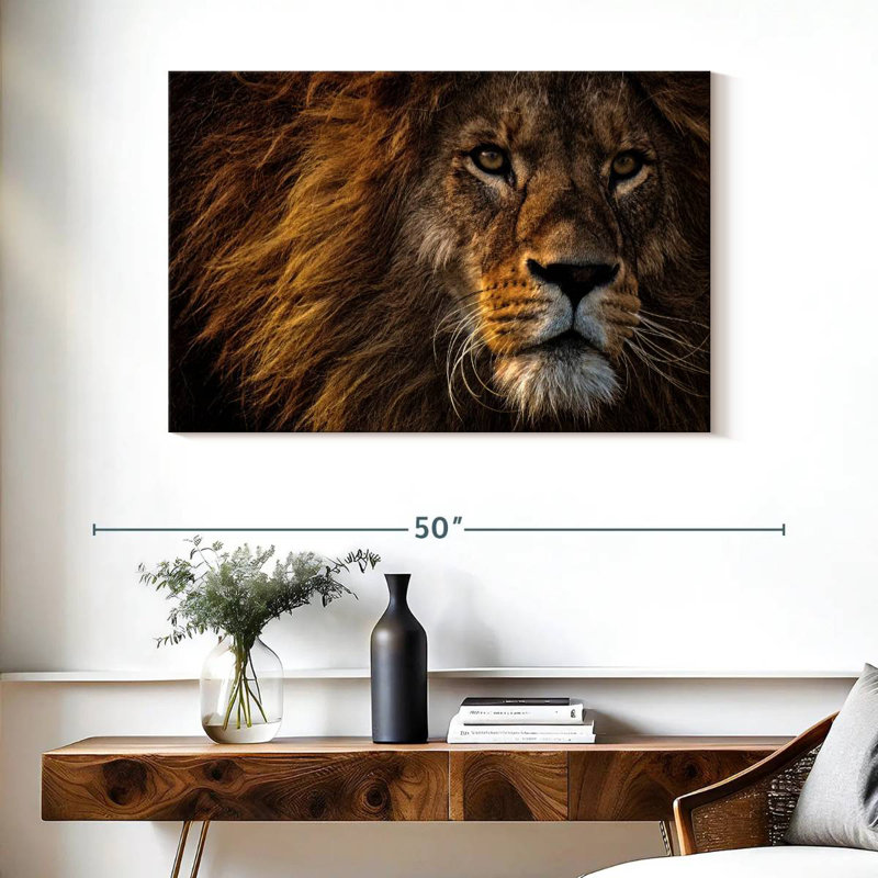 Brampt Wild Haired Lion Head, 26" H x 39" W