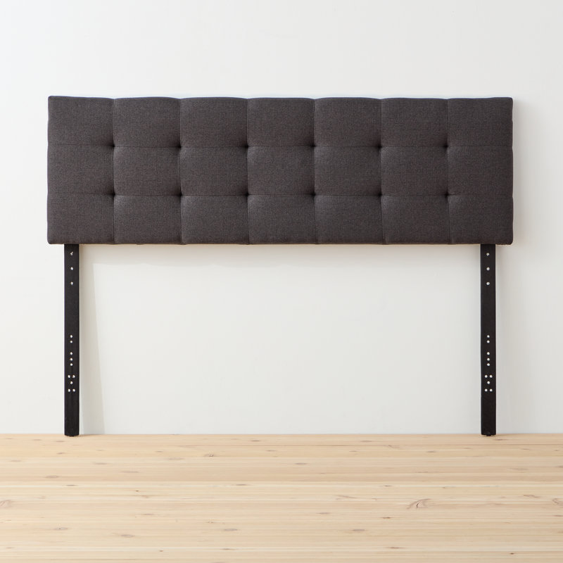 Tête de lit tapissier Aijha, Gris anthracite texturé, Grand