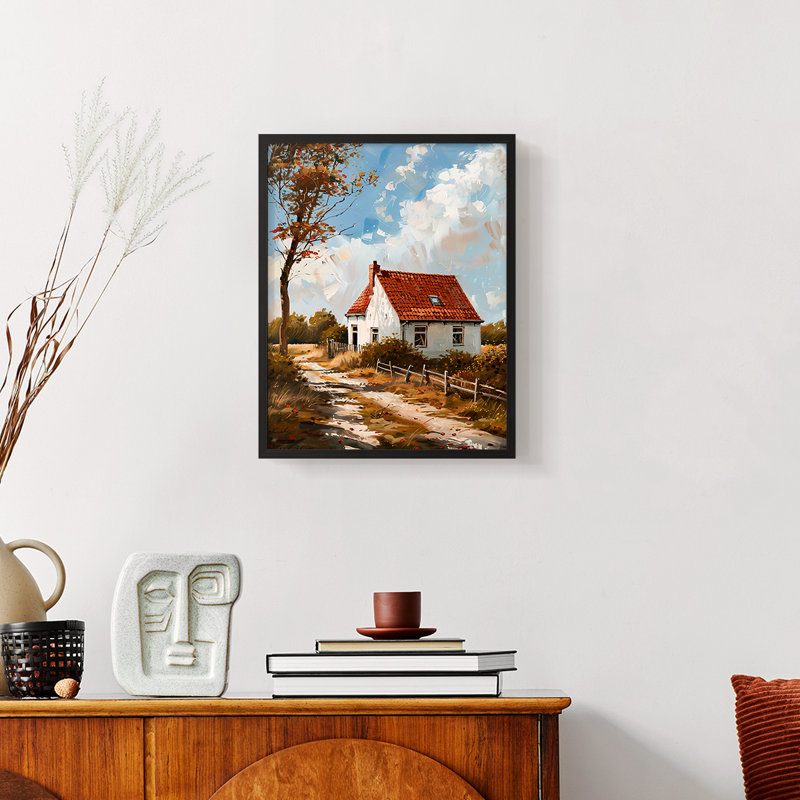 Paysages série C III - reproduction encadrée de qualité supérieure - prête à être accrochée - aucun clou requis, Noir