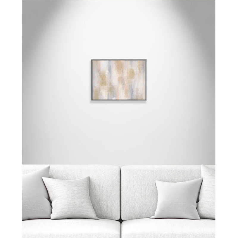 Cassiel Pulsating Shimmer - Floater Frame Painting on Canvas, Silver Framed, 18" H x 24" W x 2" D