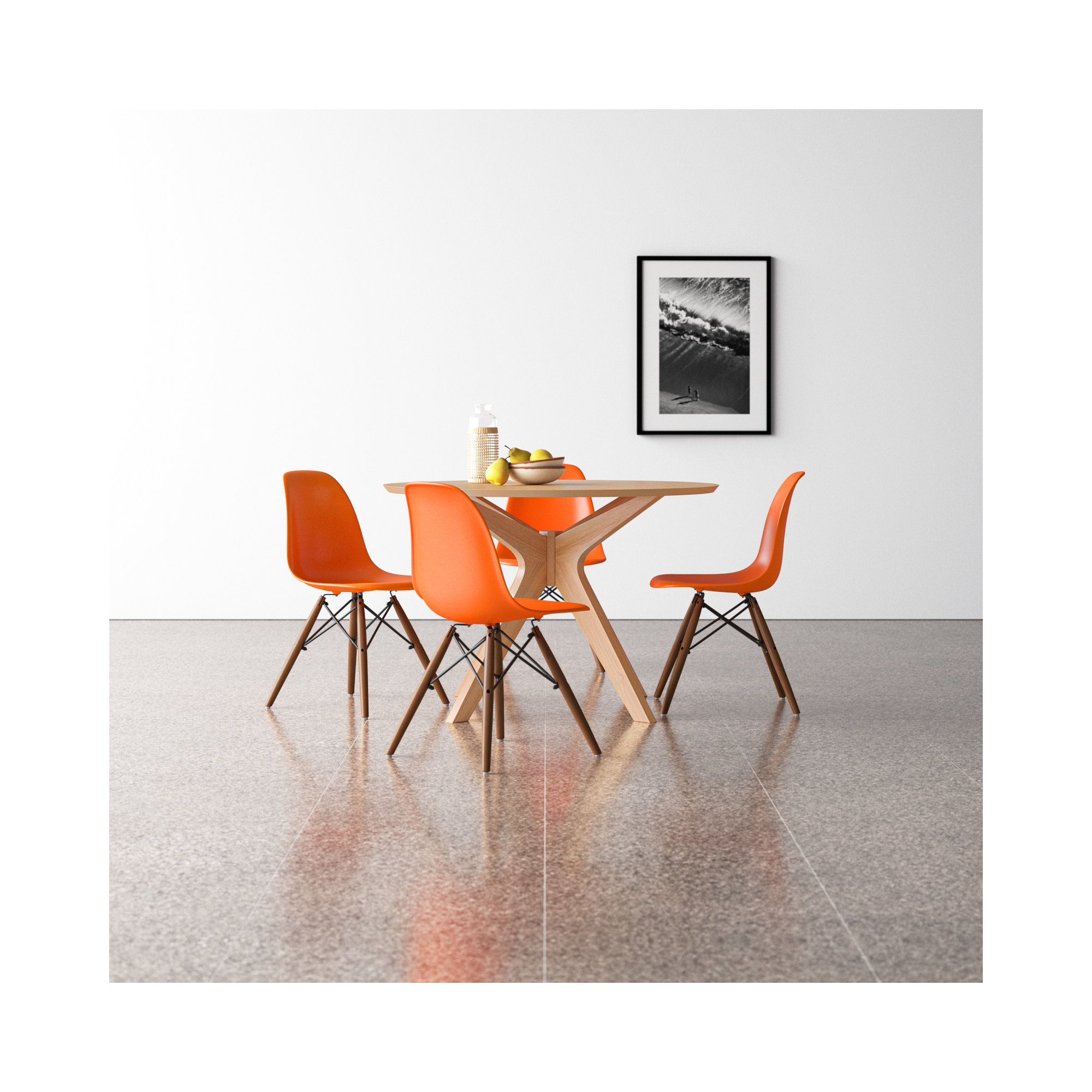 Jordan 5 - Piece Dining Set, Natural, Natural, Green