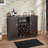 Bethena Transitional 47"L Rectangular Server with Wine Rack and Cup Holder in Espresso
