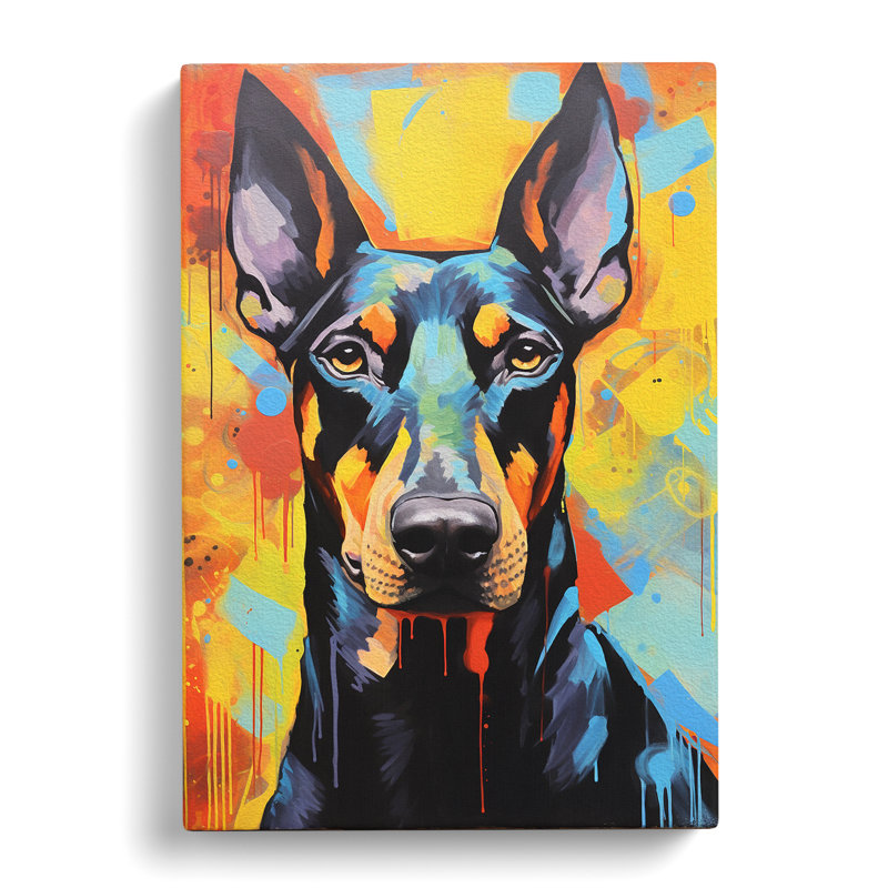 Doberman Expressionism - Wrapped Canvas, 50cm H x 35cm W x 3cm D