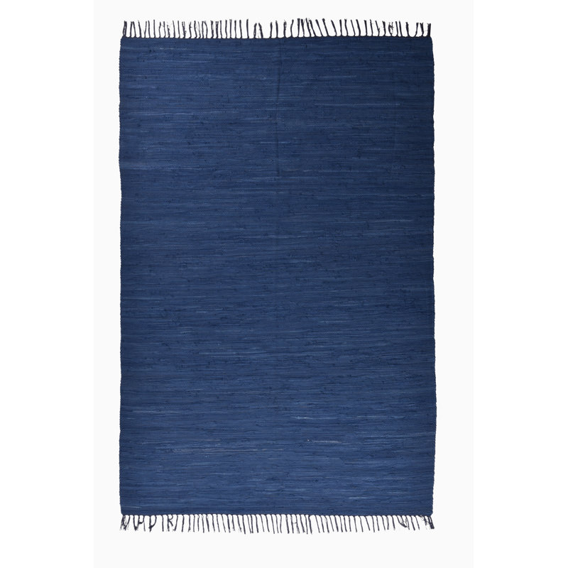 Coll Handwoven Cotton Blue Rug, Rectangle 160 x 230cm