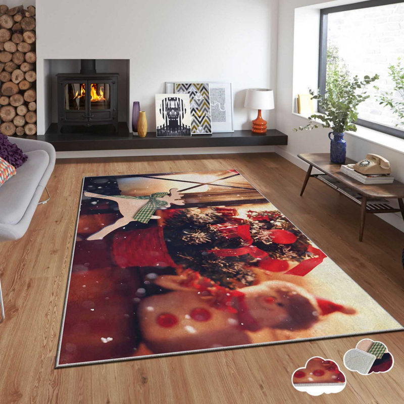 Luxurious Velvet Carpet, 3.3 x 5.9 Feet, 100% Polyester, 740 g/m² | Non-Slip Dot Underside, Laminated Sponge for Comfort | Digital Printing, Easy to Clean, Machine Washable at 86°F | Perfect for Living Room & Bedroom
