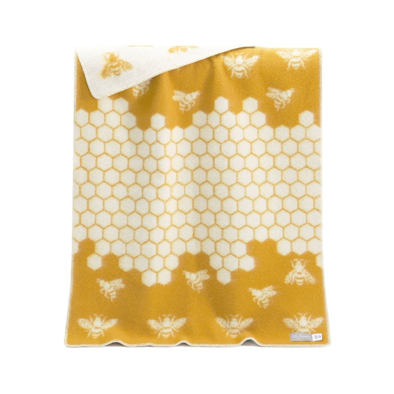 Yellow Bee Medium Wool Blanket