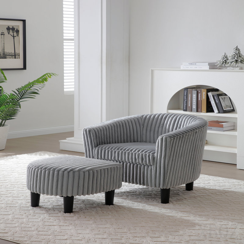 Chaise et repose-pieds, gris