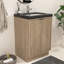 Meuble-lavabo autoportant de 23,6 po Monterey + lavabo en acrylique noir renforcé-644166516