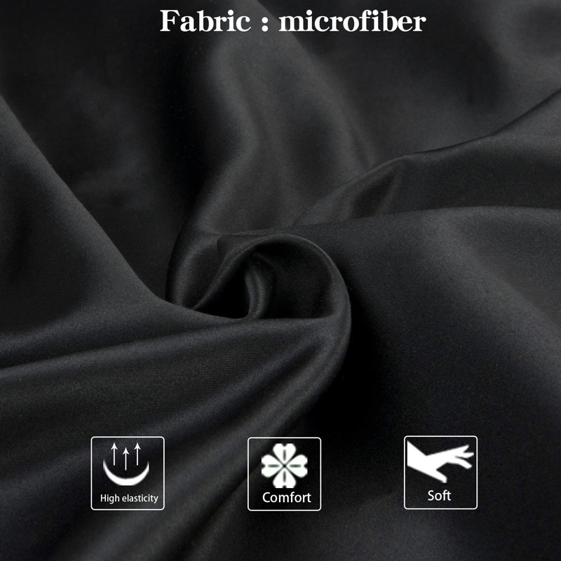  Ensemble de 2 taies d'oreiller en microfibre / polyester pour chambre d'amis, Taie d’oreiller standard, Noir