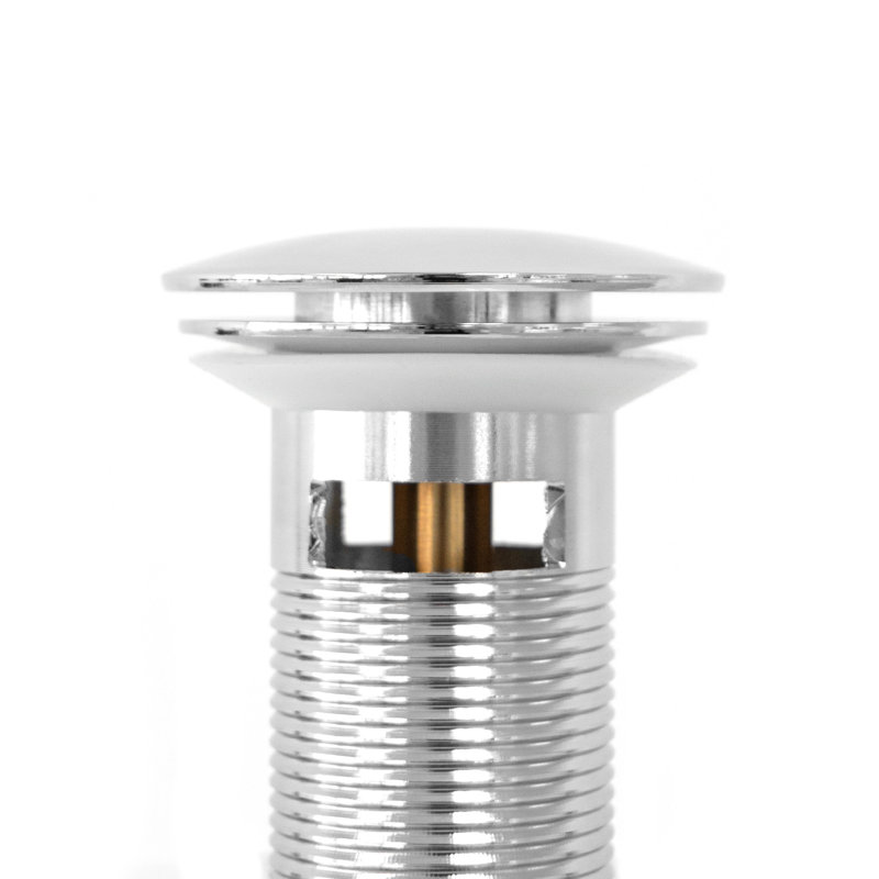 Drain escamotable de lavabo de salle de bain avec trop-plein, Chrome poli