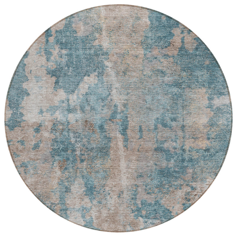 Royalton Washable Abstract Indoor / Outdoor Rug, Round 8'