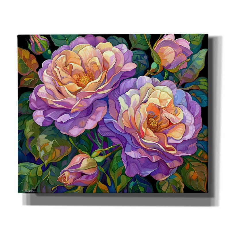 Art mural multicolore sur toile 1 "par Momart, 24 po x 20 po, H 20 po x l 24 po x P 0,75 po