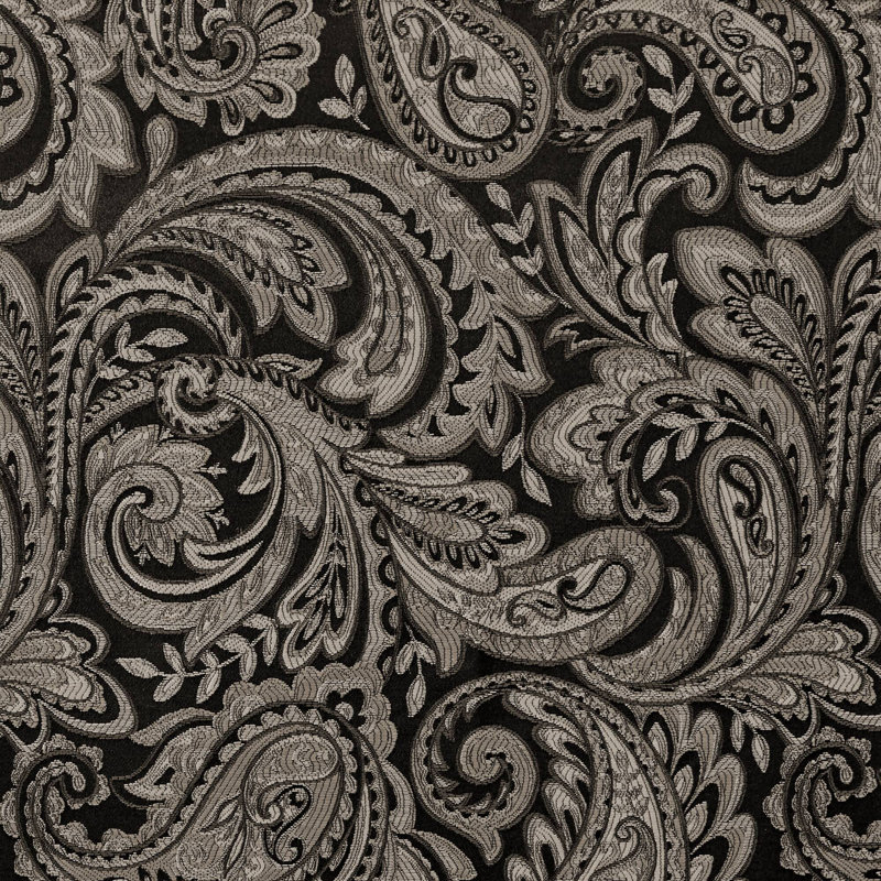 Aubrey Jacquard Black Curtain Panel Pair 50x95", 50" W x 95" L, Black